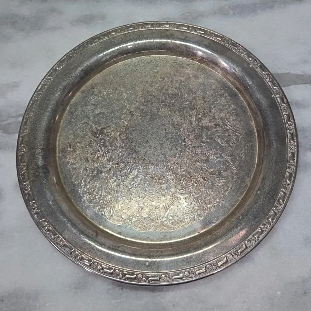 Oneida Silver Plate Serving Tray, Vintage Etched Dish, Replacement USA Serveware